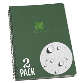 Rite in the Rain Weatherproof Side Spiral Notebook, 6.625" x 8.5", Green Cover, Dot Grid Pattern, 2 Pack (No. 973DG-LGL2)