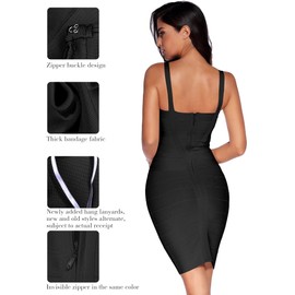 Women's Celebrity Bandage Bodycon Dress Birthday Party Pencil Dress Night Out Dress(Black,S)