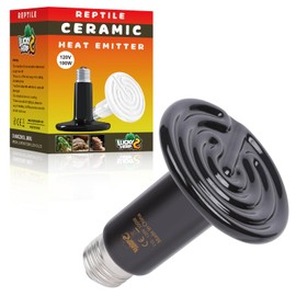 LUCKY HERP Reptile Heat Lamp - 100W Ceramic Heat Emitter (No Light) for Reptiles, Amphibians, Chickens, Lizards, Turtles (1 Pack)