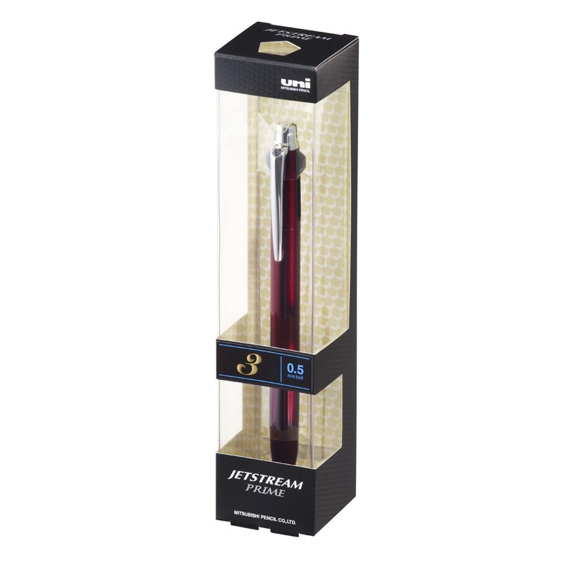 Mitsubishi Pencil 3-Color Ballpoint Pen, Jetstream Prime 0.5, Dark Bordeaux,