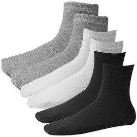 Dress Cici Low Cut Socks for Men, Polyester Lightweight Ankle Socks (6 Pack: Black+Grey+White), Asia Size One Size