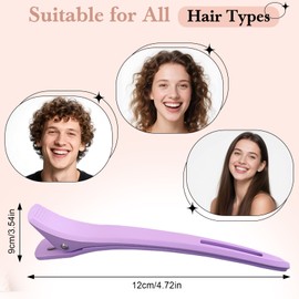 6PCS Hair Clips for Styling Sectioning, Non Slip No-Trace Duck Billed Hair Clips, Professional Large Salon Hair Cutting Clips for Hairdresser, Women, Men, Girls