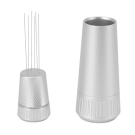 Coffee Stirring Tamper Portable Small Stable Base Ergonomic Handle Hand Coffee Stirrer Stainless Steel Needle Type Distributor Silver
