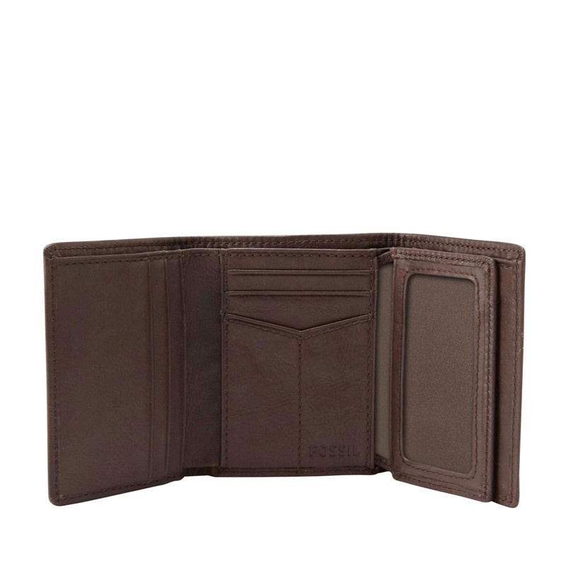 Fossil Fossil Men's Ingram Leather Trifold with ID Window Wallet,