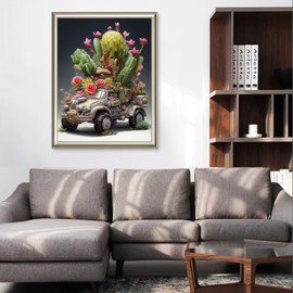 Miyahomy - Kits de pintura de diamantes de cactus para adultos, cactus y flores con un fantástico kit de pintura de arte de diamante para principiantes, manualidades y manualidades para decoración del