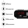 Sharp Digital Alarm Clock with 2X Power Outlets with Surge