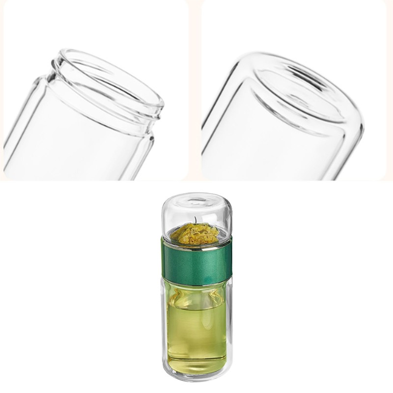 280ml Tea Water Separation Cup Double Layer Insulation Transparent Tea
