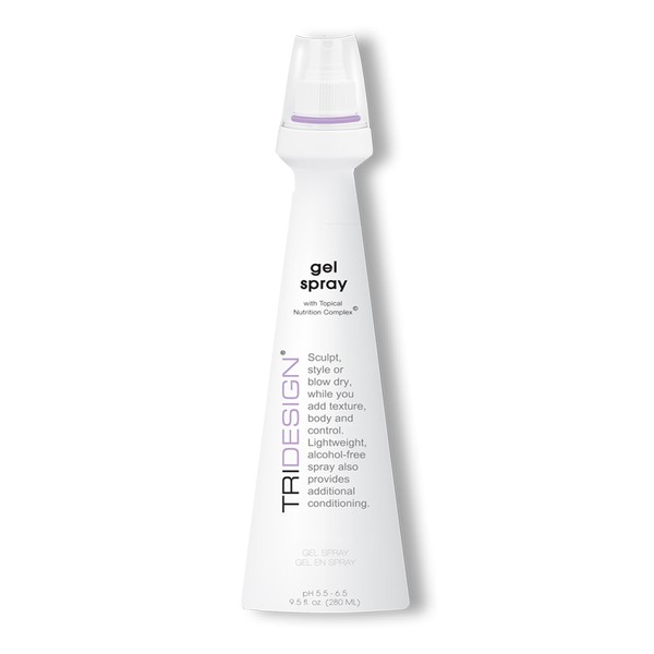 TRI Gel Spray - Flexible Hair Gel Men and Styling Spray Gel For Women, Hair Gel Spray For Volume And Curl Defining, Styling, And Blow Dry, W/Spray-on Applicator - 9.5 Fluid Ounce