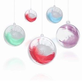 Lubonarie Clear Hollow Balls, 30 Pieces, 2.4 inches (6 cm), Plastic Balls, Transparent, Hollow Balls, Ornaments, Storage, DIY Spheres, Plastic, Ornaments, Ornaments, Ornaments, Capsules, Clear Spheres, Small Storage (Clear, 11.8 inches (30 cm), 2.4 inches (6 cm)