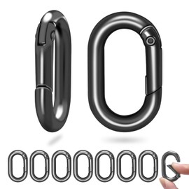Paquete de 10 ganchos pequeños de mosquetón de 1 pulgada de metal, pequeños mosquetones ovalados de resorte para llavero de cuerda de paracord, gancho para llaves de coche, clips de etiqueta de perro