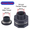 2 PCS Rain Barrel Bulkhead Fitting kit with Plugs and
