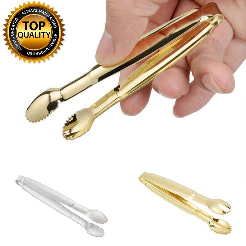 2PCS Mini Serving Tongs, 102mm Mini Non-Slip Sugar Tong, Ice