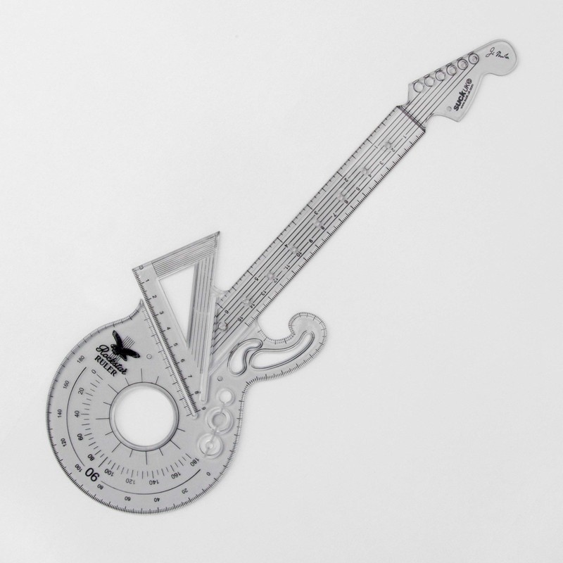 Suck UK Rockstar Ruler, 15 cm Ruler, Protractor & 60°