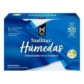 Toallitas Húmedas Desechables En El Inodoro Caja Con 400 Pz