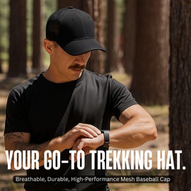 Funky Junque Mesh Trucker Hat Breathable Snapback Cap for Men with Cotton Front and Sweat-Wicking Protection - Black