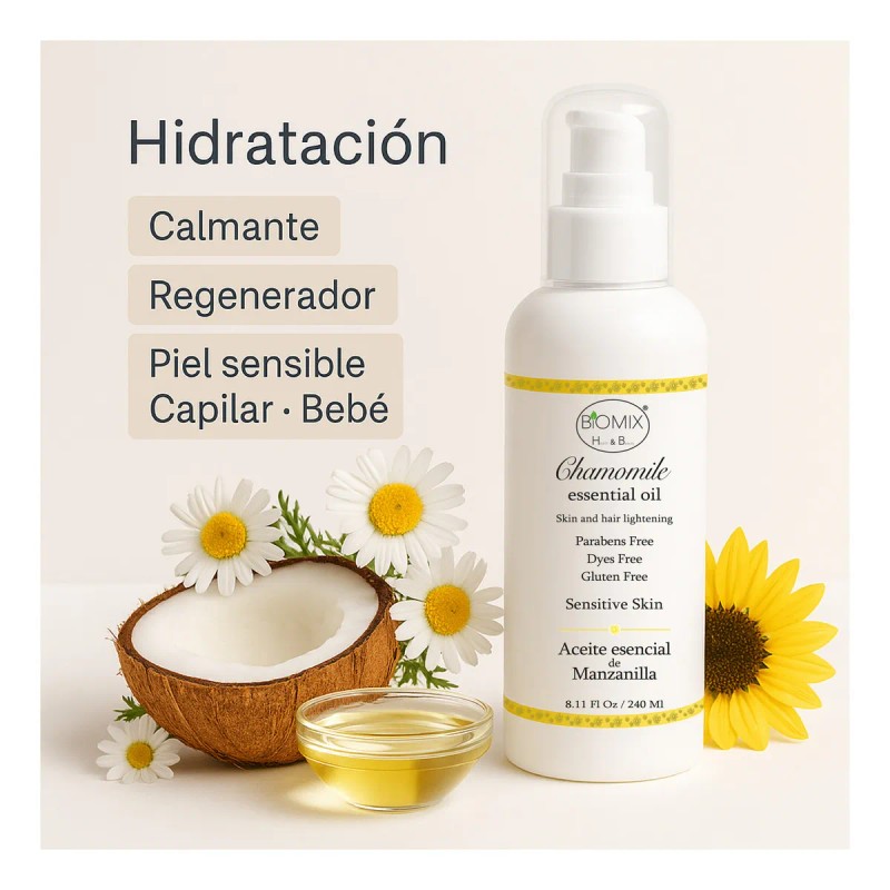 Pack Spray Aclarante Aceite de Manzanilla Biomix 240ml Cabello Luminoso,