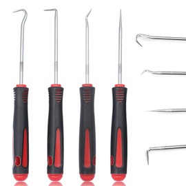 Car Hook and Pick Set, 4pcs Lock Mechanics Pick Terminal Hand Hooks o Ring Pry Bar Tool Remover Mechanic Tool for Car Auto Vehicle Repair
