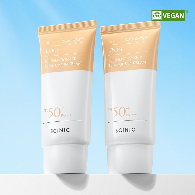 Scinic Enjoy Foundation Skip Tone Up Sun Cream 50g 1+1