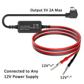 Dash Cam Power Adapter USB-C Plug,DC 12v/24v to 5v 2A Dashcam Power Adapter,Compatible with F7N,T27,N4,E1,N2S,T3,N2,G840S,G850,D07S,M300S,R3,Dash Cam Mirrior Camera Wire Kit,Quick Plug and Play