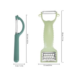 HMIEPRS Pack of 2 Peelers & Graters, Double Ended Multifunctional Vegetable Peeler, Potato Peeler, Asparagus Peeler, Stainless Steel Peeler Kitchen for Carrots, Tomatoes, Potatoes, Vegetables, Fruits