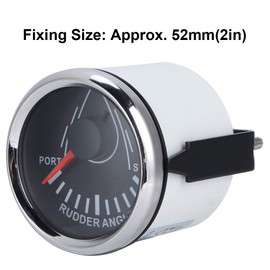 Rudder Angle Indicator, 52mm Boat Rudder Angle Gauge 0 190 ohm Signal Marine Meter with Sensor 9 32V Backlight Display Waterproof Anti Fog for Yacht Navigation System