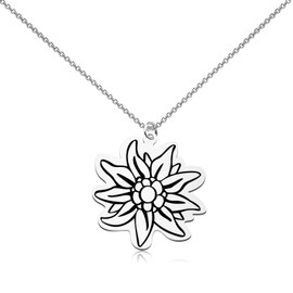 WUSUANED Edelweiss Necklace Alps Flower Jewelry Edelweiss Gift Nature Lovers Gift Flower Lover Gifts For Women