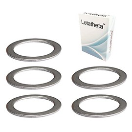 Lotatheta 5 x Pedal Washers 20mm x 15mm w/ 1mm Thickness Stainless Steel Replacement Silver for Moutain Bike Road Bike