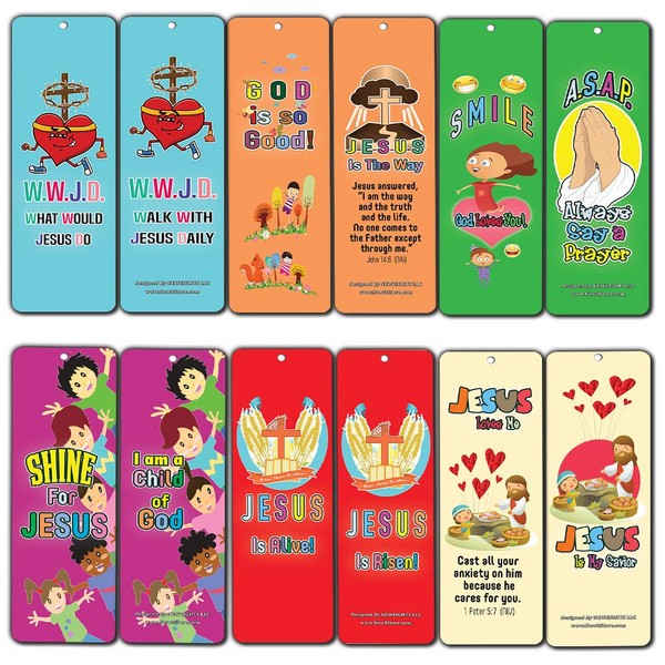 NewEights What Would Jesus Do WWJD Christian Bookmarks for Kids