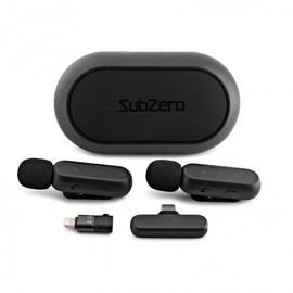 SubZero Dual Wireless Lav Mic with USB-C and Lightning Connections