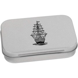 95mm 'Sailing Ship At Sea' Metal Hinged Tin/Storage Box (TT00225336)