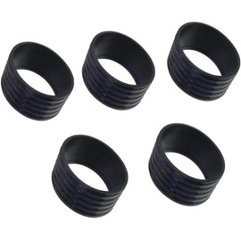 Jinshining 5Pcs Black Tennis Racket Handle Rubber Ring Stretchy Tennis Racquet Band Overgrips, Tennis Racket Grips,Racquet Accessories