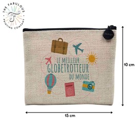 Leinenbeutel - Weltbeste Kollektion Passion Freizeit Sport Kollege Familie - Leinen-Optik Canvas Kulturbeutel Kulturbeutel Münztasche, Globetrottor, 15 x 10 cm, Kulturbeutel, Globetrottor, 15 x 10 cm,