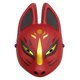 Folk Craft Mask H3 Fox Face [Half Face/Sean] Red