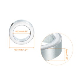 sourcing map 4 Pack Shaft Ring Adjustment Rings 7/8 Inch Mounting Ring Galvanised Carbon Steel Set Shaft Sleeve Screw Clamps Optical Axis Guide Rail Silver Tone