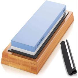 Sharp Pebble Premium Whetstone Sharpening Stone, 1000/6000 Grit, Bamboo Base