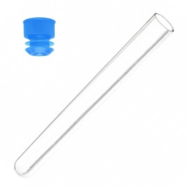 Karter Scientific 10 Pack, 13 x 100 mm, Clear Plastic Test Tube with Blue Caps