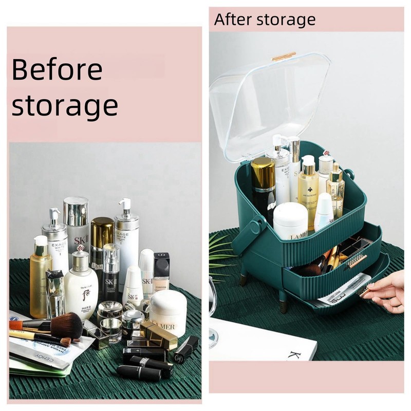 XAIODRAGONSKY Egg Makeup Organizer, Egg Shape(Oval) Makeup Storage Box Countertop