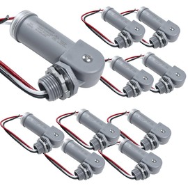 HQRP 10-Pack Photocell Light Sensor Swivel Mount Dusk to Dawn Hardwired Switch Photoelectric Control for Barn Lights Outdoor, Back Yard Lightening, Outdoor Lighting, etc.