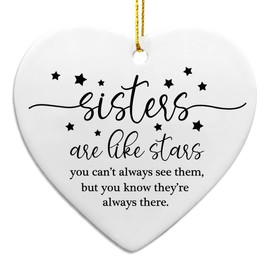 Sister Are Like Stars Keepsake Heart Ceramic Gift Birthday Gifts for Sister Gifts for Sister from Sister Best Friend Gift Good Friends Bestie Gifts for Women Her Long Distance