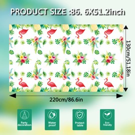 Hogoo 3 Pack Hawaiian Luau Tablecloths for Party Decoration Summer Hawaii Disposable Table cloth Plastic Rectangular Table Covers Aloha Beach Tropical Party Kids Birthday Party Supplies 51.2*87 inches