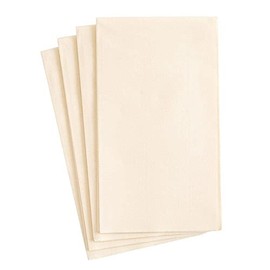 Caspari Paper Linen Solid Guest Towel Napkins in Ivory - 12 Per Package