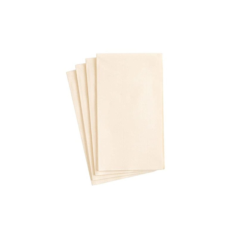 Caspari Paper Linen Solid Guest Towel Napkins in Ivory -
