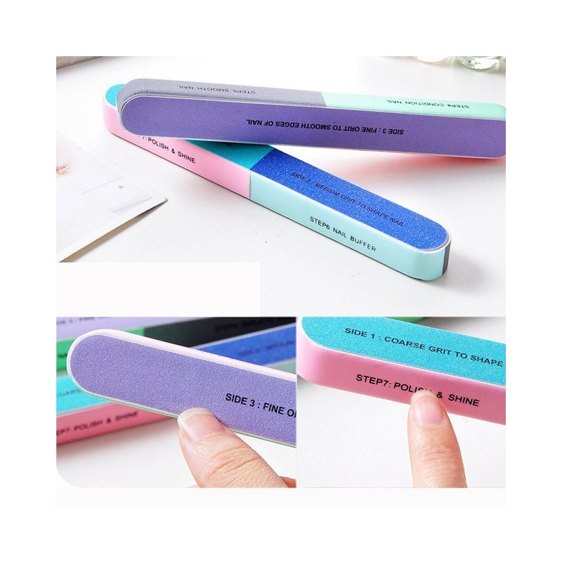 5 PCS Six-sided Polishing File Nail Tool Creative Printing Nail