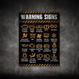 JOOCAR Garage Signs - Mechanic Shop Sign Funny Decor For Dad, Car Metal Wall Art Metal Sign Rust Free, Pre-Drilled Holes, Weather Resistant - Color: Tin sign, Size: 8x12 IN