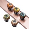 Wannianmu 5 Pack Vintage Ceramic Pumpkin Cabinet Knobs, Kitchen Cabinet