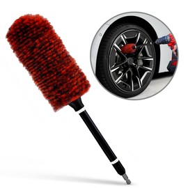 Wheel Brush for Cleaning Wheel, 1 Pc Rim Drill Brush, Microfiber Wheel Brush with Drill Adapter, Gentle Fiber Brush for Electric Drill, Quick & Effortless Cleaning