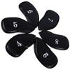 12pcs PU Leather Black Golf Club Head Cover Iron Head