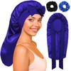 Long Bonnet with Tie Band, Satin Bonnet Hair Bonnet Silk Bonnet for Sleeping Women, Sleep Bonnets for Curly Hair Braids Royal Blue