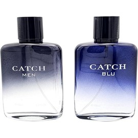 Catch Men and Catch Blu Cologne Combo Set, Eau De Toilette Natural Spray Fragrance for Men, Wonderful Gift, Masculine Scent for All Skin Types, 3.4 Fl Oz Each (Pack of 2)
