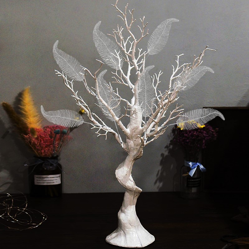 ELECLAND 8 Pcs Wedding Decorations Glitter Feather Ornament Christmas Artificial